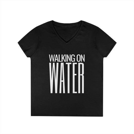 Walking on Water - Ladies' V-Neck T-Shirt